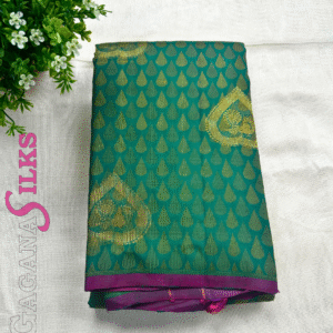 Pure Kanchivaram Silk Saree- Dark green-GS01KA011