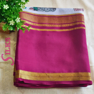 Pure Printed Mysore Crepe Silk Saree-Creme-GS02MC003