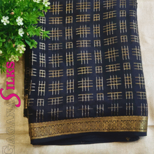 Pure Mysore Crepe Silk-Black-GS02MC011