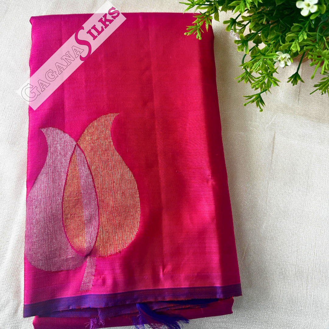 Pure Kanchivaram silk-Megenta pink-GS01KA003