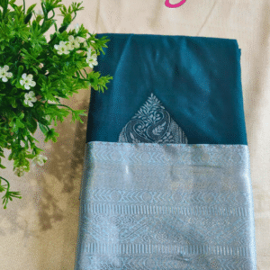 Semi Silk Saree-Dark green-GS04FS004