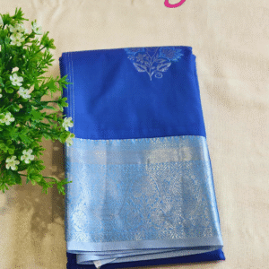 Semi Silk Saree- Blue-GS04FS014