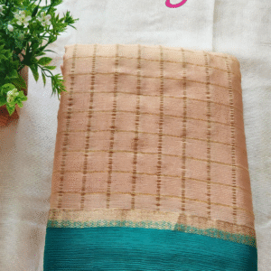 chiffon georgette saree-Creame and blue-GS04FS031