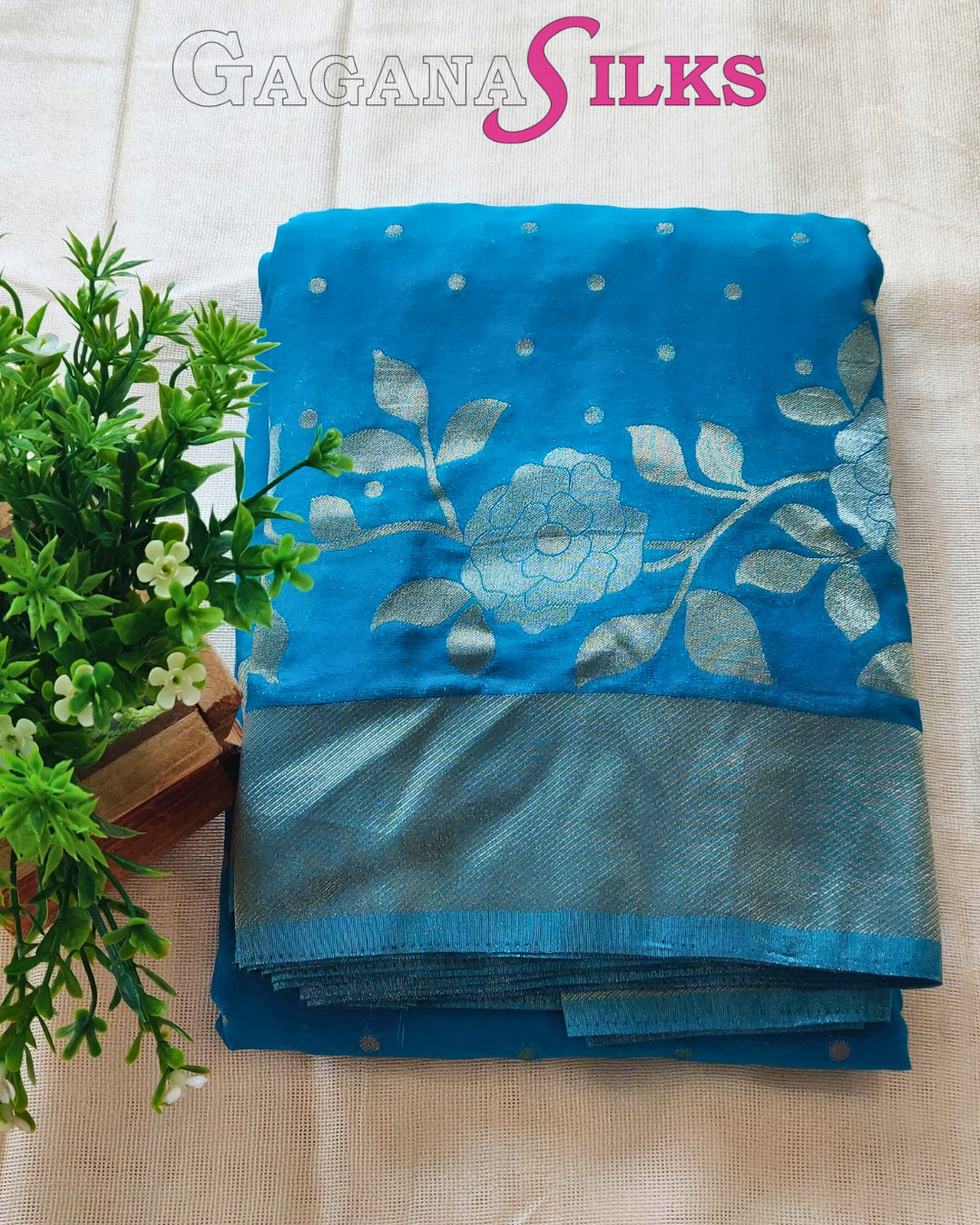 Designer Georgette Saree-Blue-GS04FS037