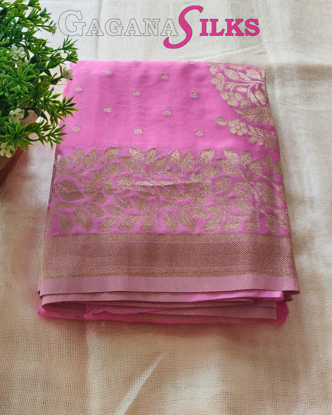 Designer Georgette Saree-Pastel pink-GS04FS038