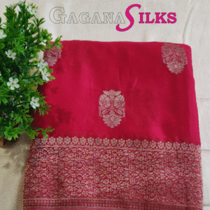Banaras crepe saree-Red-GS03BC003