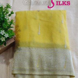 Georgette saree-Lemon Yellow-GS04FS029