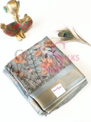 Graceful Printed Silk Saree
