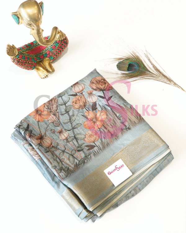 Graceful Printed Silk Saree
